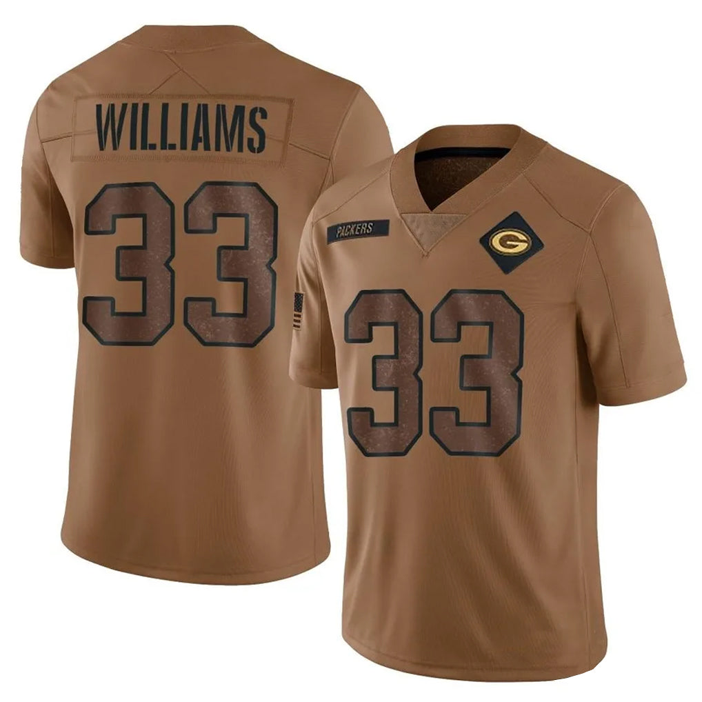 Rebec GB.Packers #33 Evan Williams Player Brown Salute To Service Limited Stitched Jerseys