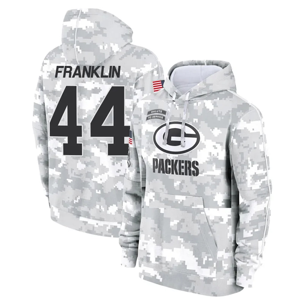 Rebec GB.Packers #44 Zaire Franklin Player Arctic Camo Salute to Service Hoodies Limited Game Stitched Jerseys