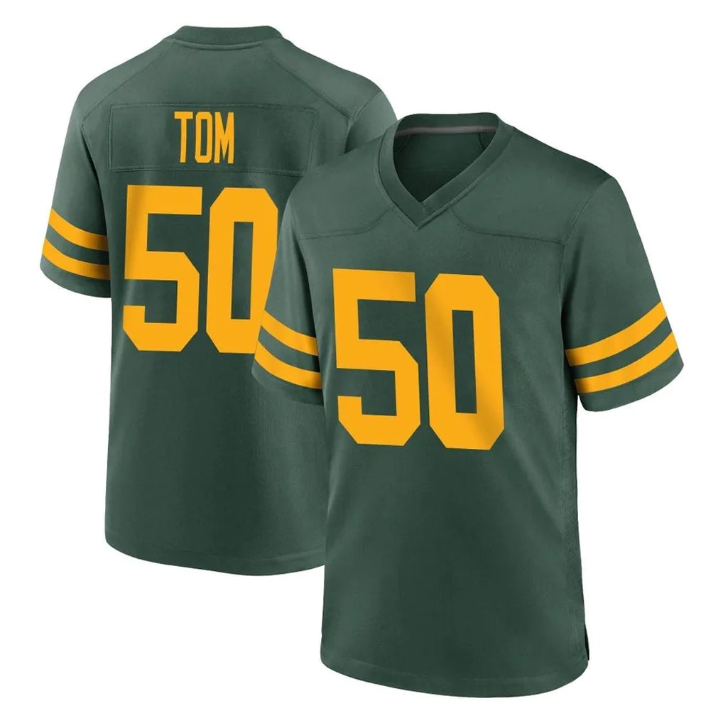 Rebec GB.Packers #50 Zach Tom Player Green Alternate Home Game Stitched Jerseys