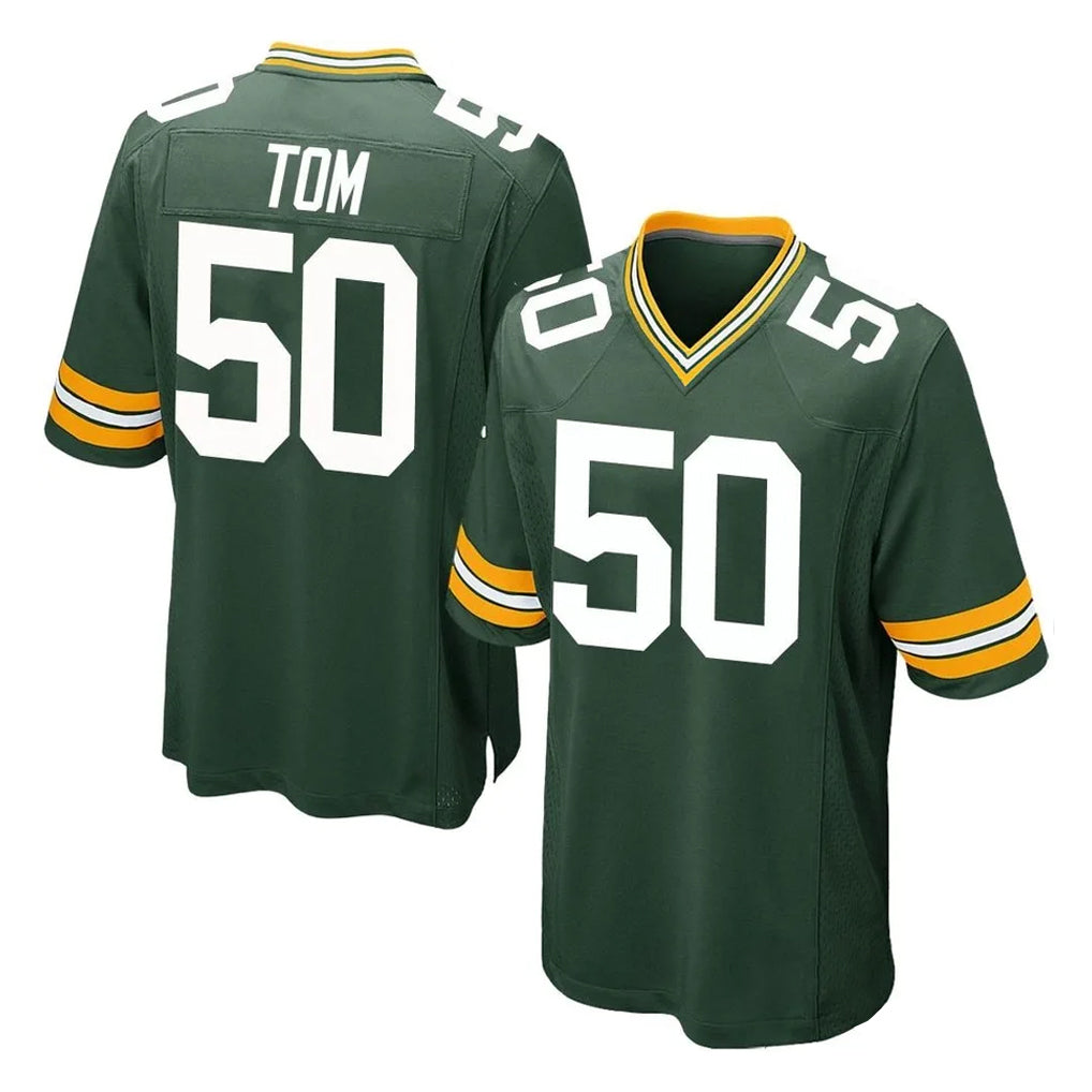 Rebec GB.Packers #50 Zach Tom Player Green Home Game Stitched Jerseys