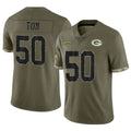 Rebec GB.Packers #50 Zach Tom Player Olive Salute To Service Limited Stitched Jerseys
