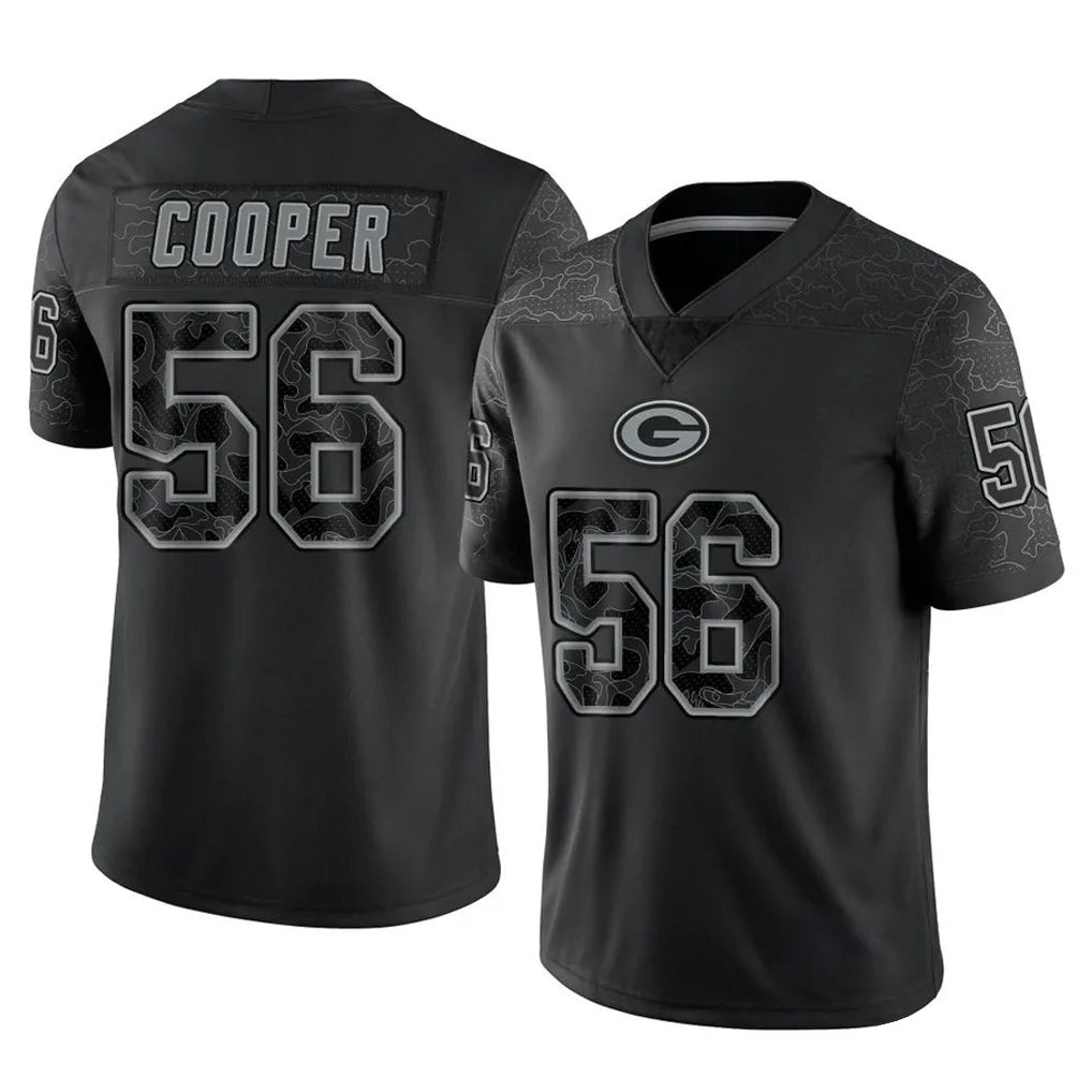 Rebec GB.Packers #56 Edgerrin Cooper Player Black Reflective Limited Home Game Stitched Jerseys