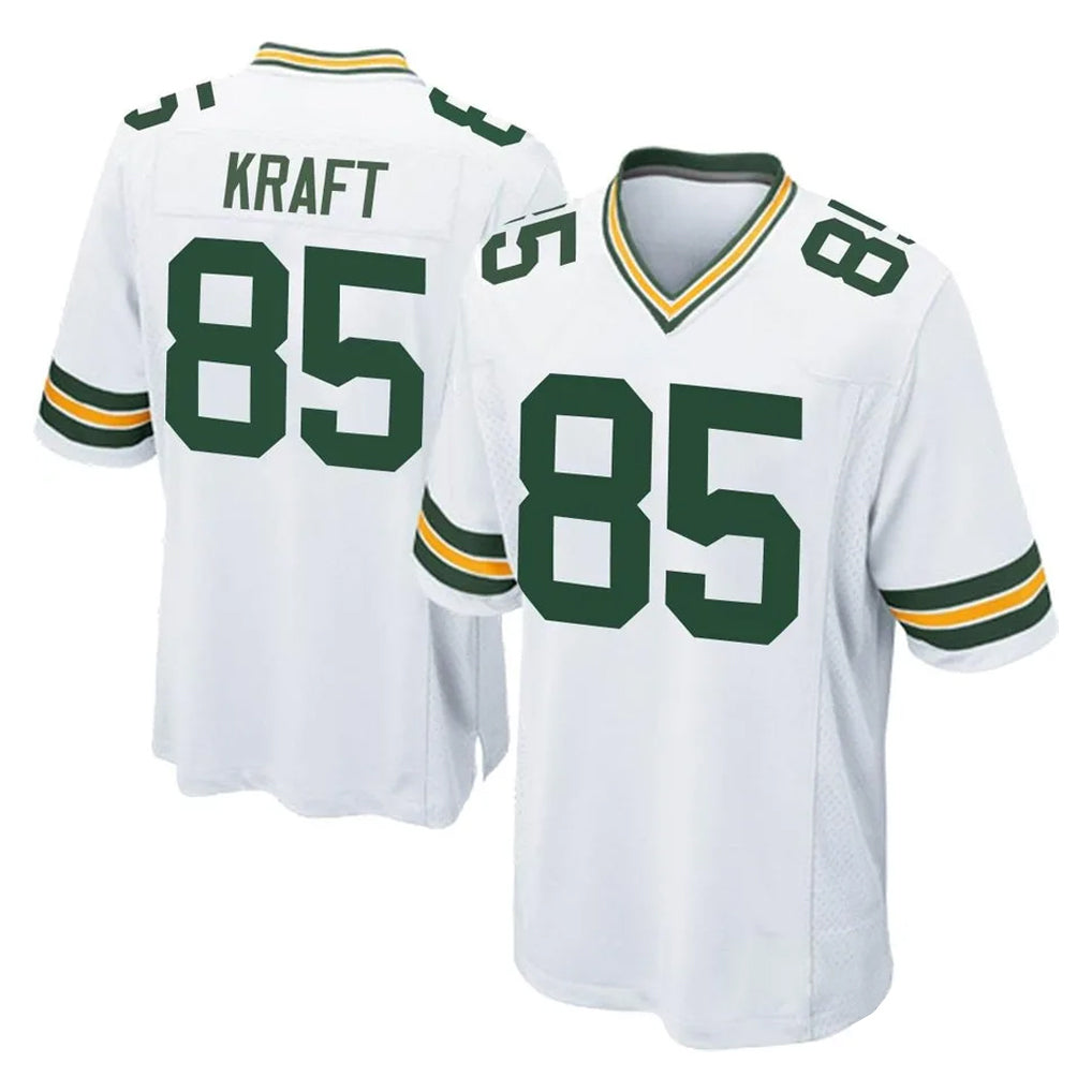 Rebec GB.Packers #85 Tucker Kraft Player White Home Game Stitched Jerseys