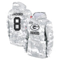 Rebec GB.Packers #8 Josh Jacobs Player Arctic Camo Salute to Service Hoodies Limited Game Stitched Jerseys