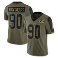 Rebec GB.Packers #90 Lukas Van Ness Player Olive Salute To Service Limited Game Stitched Jerseys