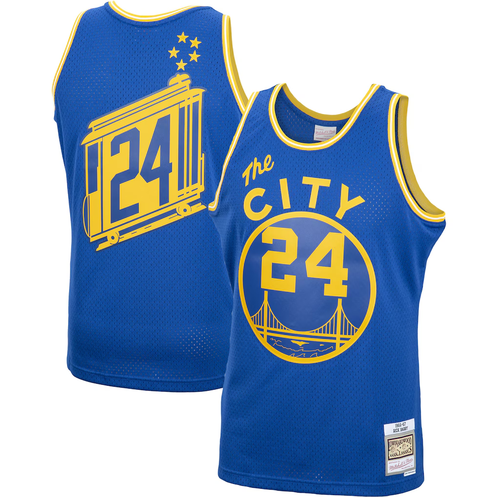 Rebec GS.Warriors #24 Rick Barry Mitchell & Ness Royal 196667 Hardwood Classics Swingman Jerseys
