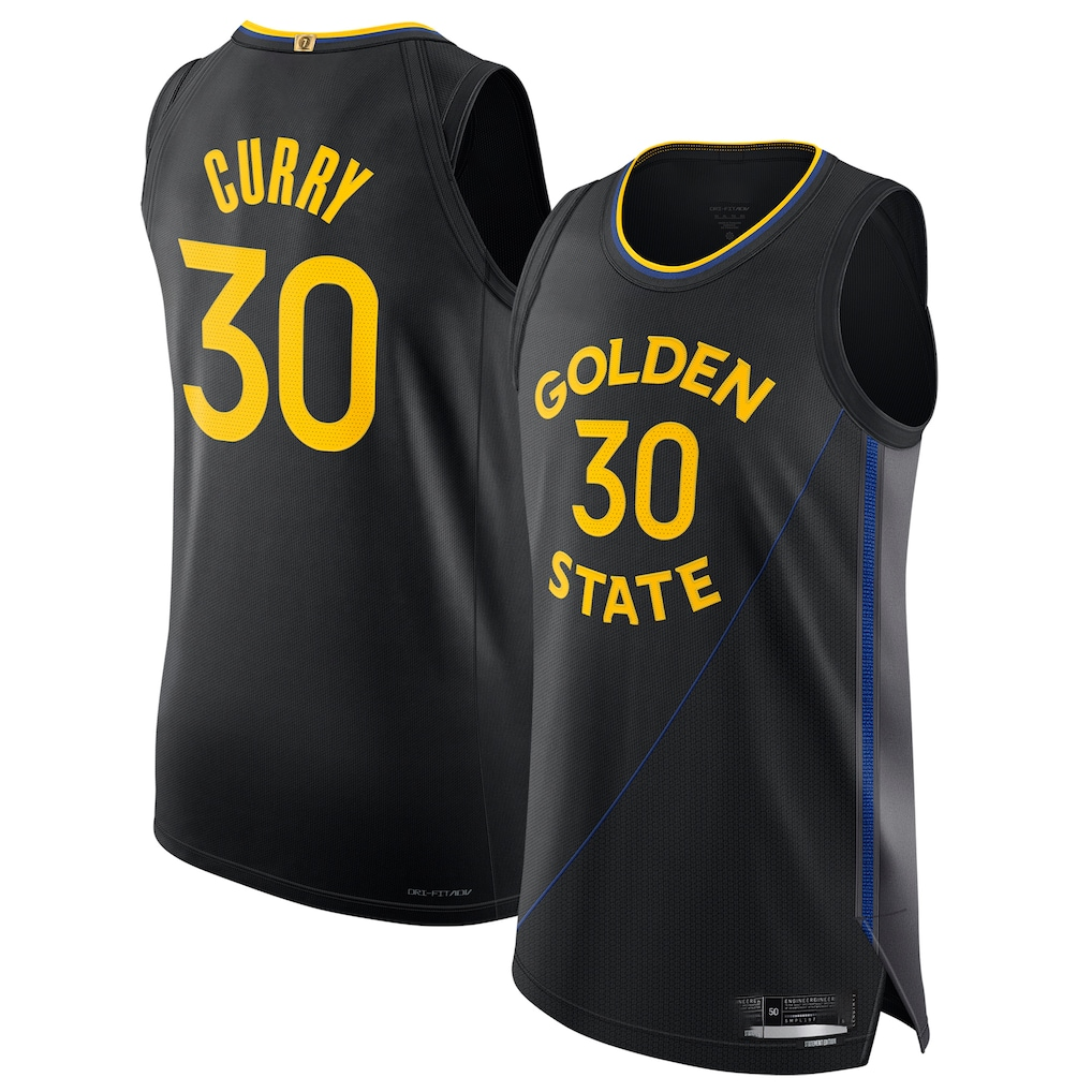 Rebec GS.Warriors #30 Stephen Curry Black 202425 Authentic Jerseys - Statement Edition