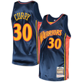 Rebec GS.Warriors #30 Stephen Curry Mitchell & Ness Navy 200910 Hardwood Classics Authentic Jerseys