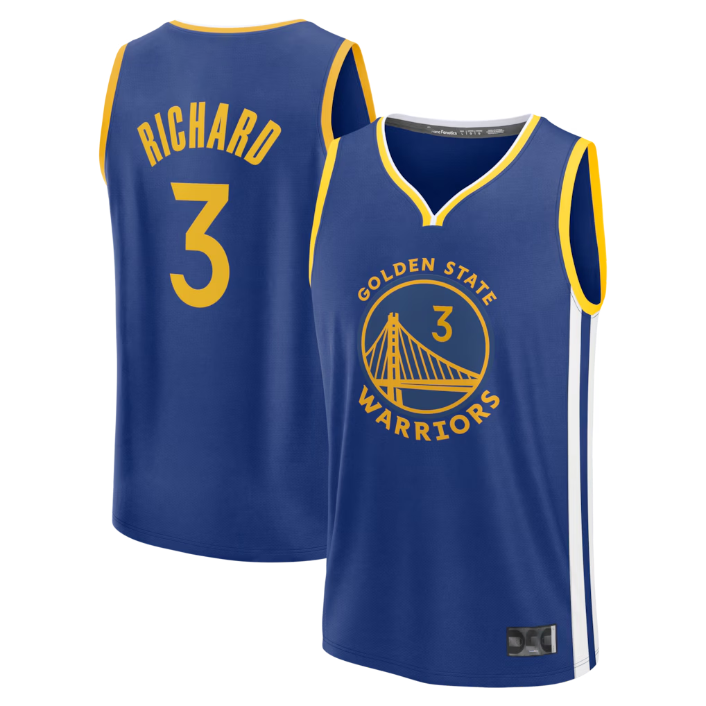Rebec GS.Warriors #3 Will Richard Blue Fast Break Replica Jerseys - Icon Edition