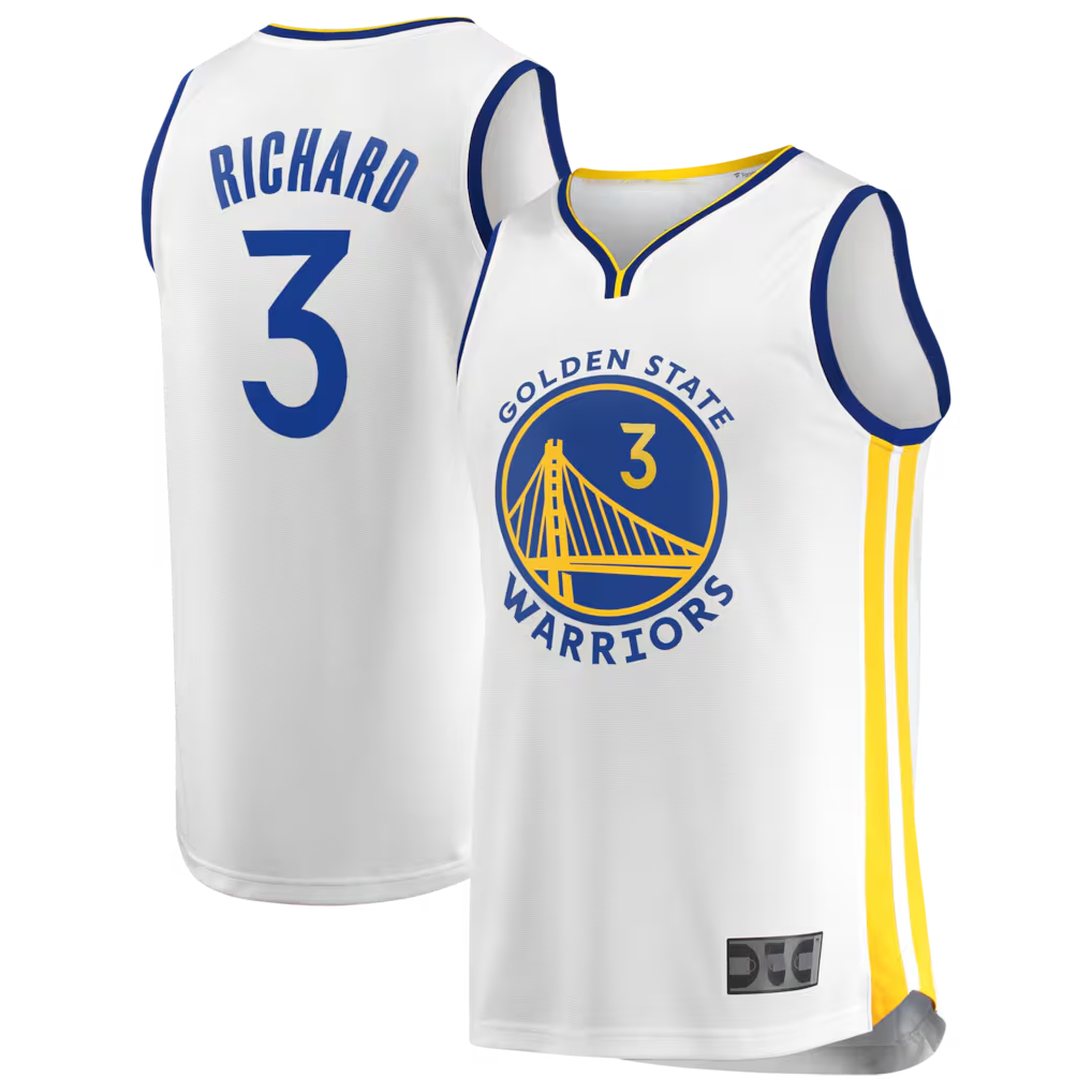 Rebec GS.Warriors #3 Will Richard White Fast Break Replica Player Jerseys - Association Edition