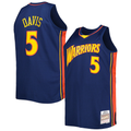 Rebec GS.Warriors #5 Baron Davis Mitchell & Ness Navy Big & Tall Hardwood Classics 200607 Swingman Jerseys