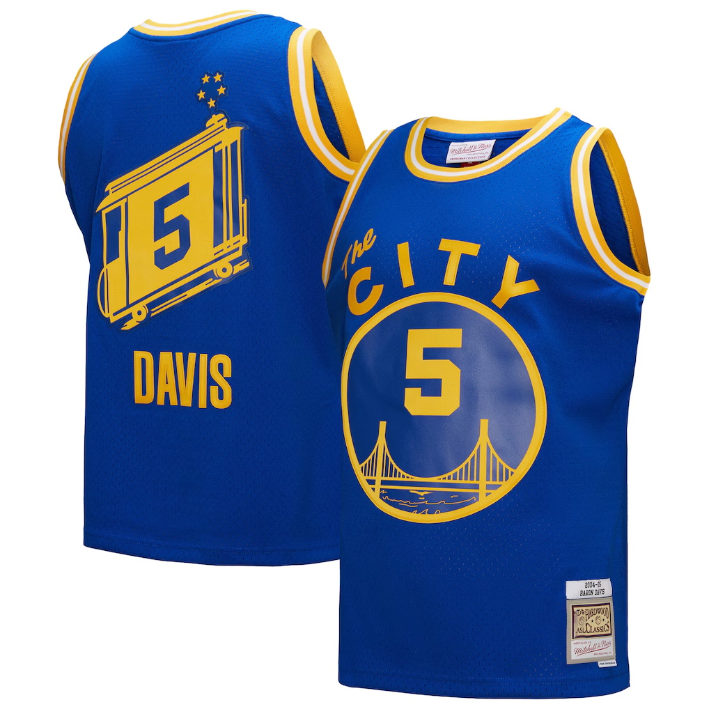 Rebec GS.Warriors #5 Baron Davis Mitchell & Ness Royal Hardwood Classics 200405 Swingman Jerseys