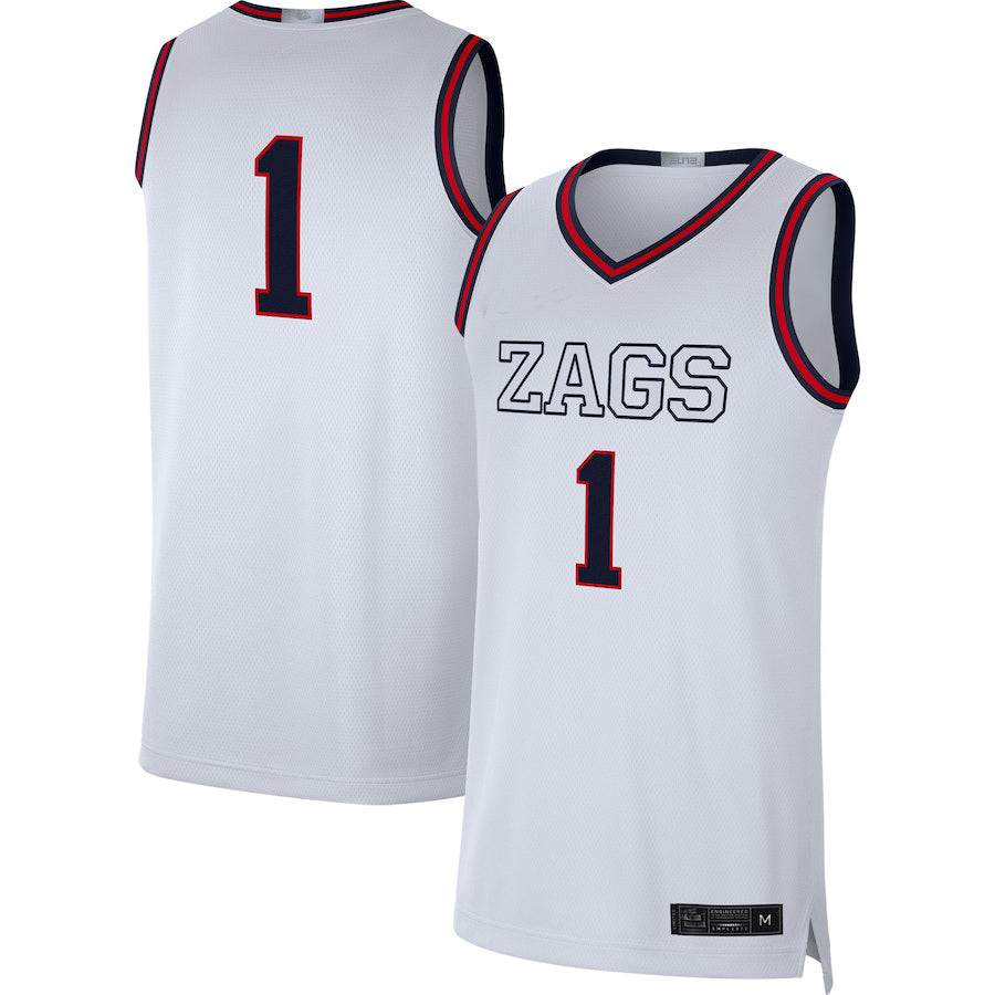 Rebec #1 Gonzaga Bulldogs Limited Basketball Jersey White Stitched American College Jerseys