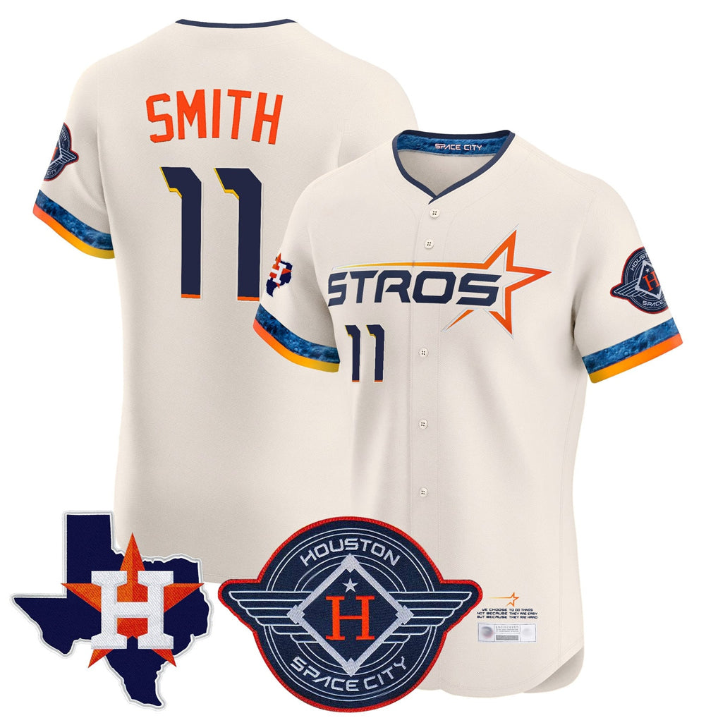 Rebec H.Astros #11 Cam Smith Player Cream City Connect Texas Patch Vapor Premier Limited Elite Home Stitched Jerseys