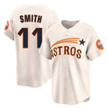 Rebec H.Astros #11 Cam Smith Player Cream Throwback Cooperstown Collection Limited Stitched Jerseys