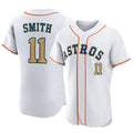 Rebec H.Astros #11 Cam Smith Player Gold Collection Limited Elite Home Stitched Jerseys