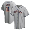 Rebec H.Astros #11 Cam Smith Player Gray Home Game Stitched Jerseys