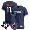 Rebec H.Astros #11 Cam Smith Player Navy City Connect Texas Patch Vapor Premier Limited Elite Home Stitched Jerseys