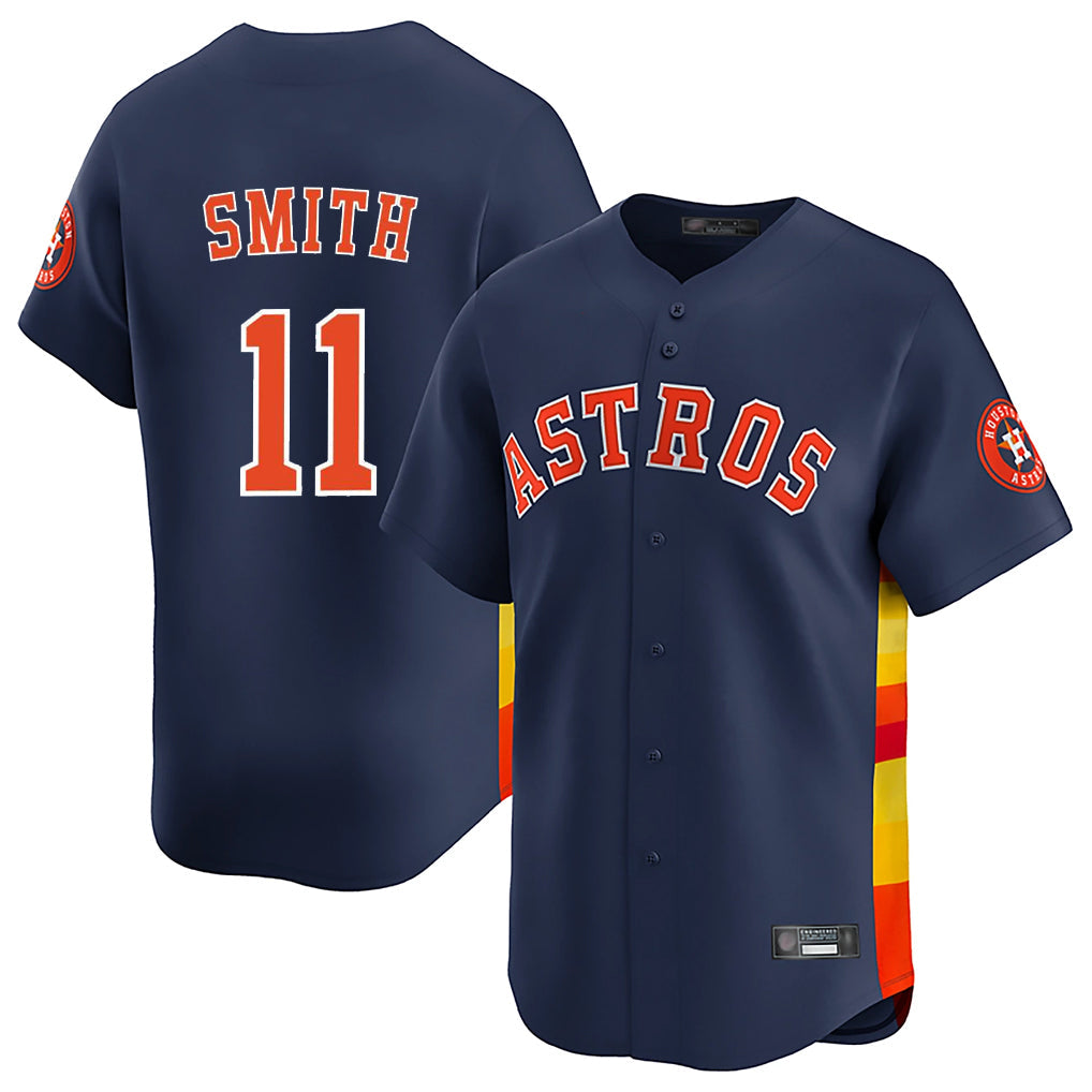 Rebec H.Astros #11 Cam Smith Player Navy Home Limited Stitched Jerseys