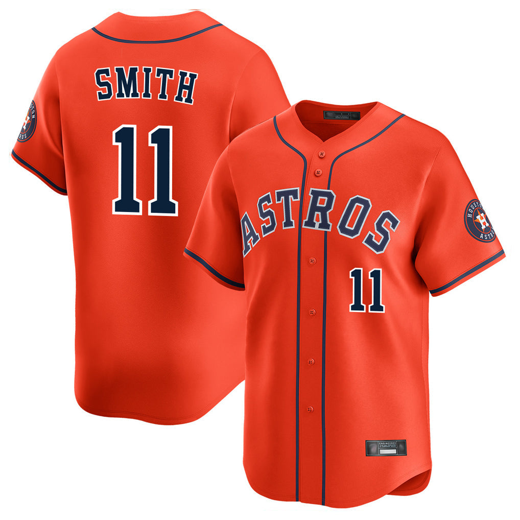 Rebec H.Astros #11 Cam Smith Player Orange Home Limited Stitched Jerseys