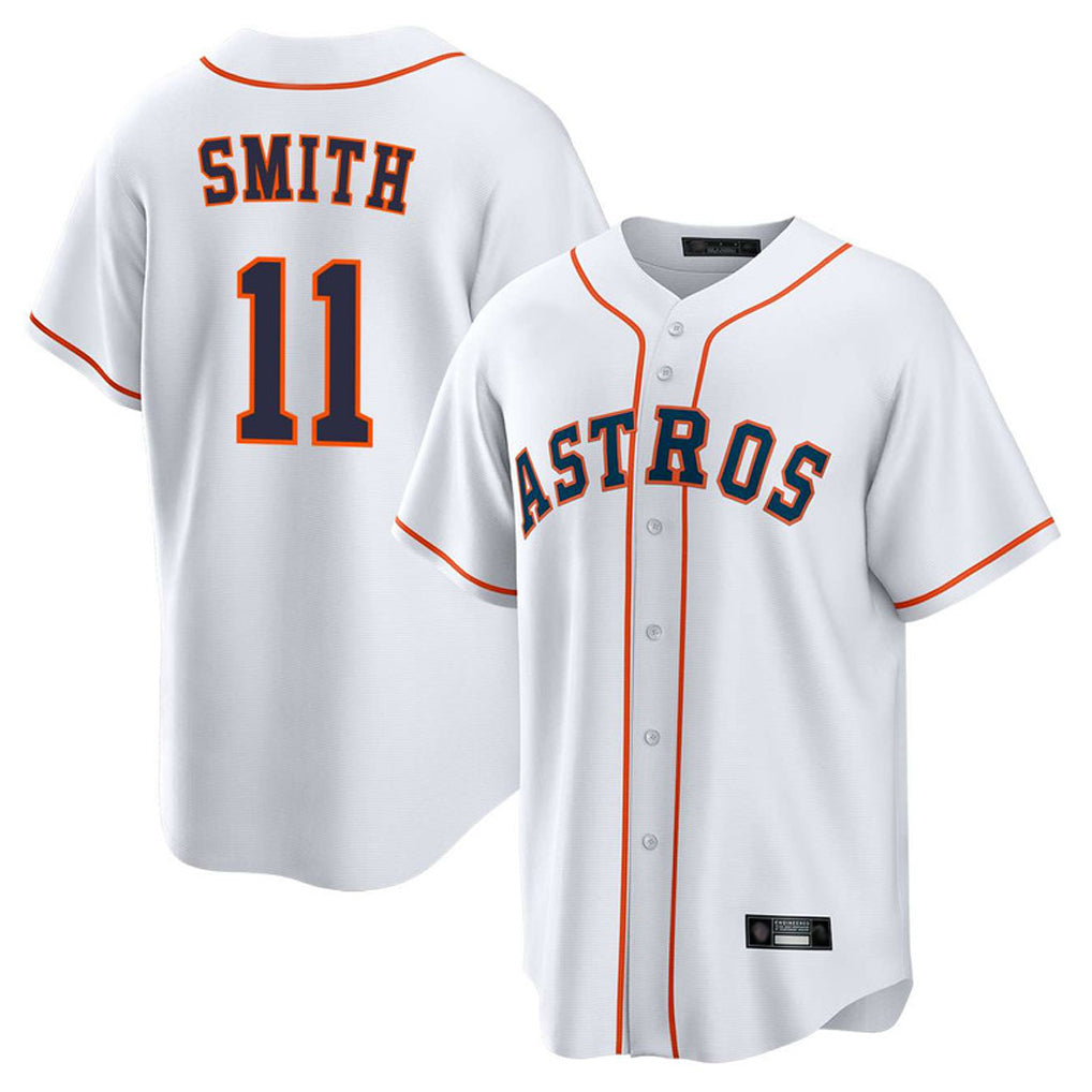Rebec H.Astros #11 Cam Smith Player White Home Game Stitched Jerseys
