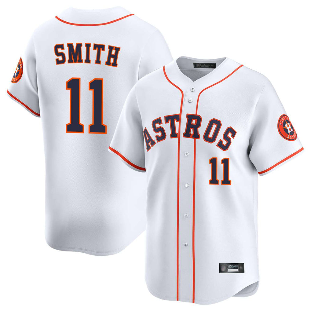 Rebec H.Astros #11 Cam Smith Player White Home Limited Stitched Jerseys