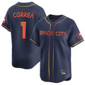 Rebec H.Astros #1 Carlos Correa Player Navy City Connect Home Limited Stitched Jerseys