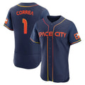 Rebec H.Astros #1 Carlos Correa Player Navy City Connect Limited Elite Home Stitched Jerseys