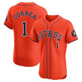Rebec H.Astros #1 Carlos Correa Player Orange Home Limited Elite Stitched Jerseys