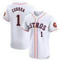 Rebec H.Astros #1 Carlos Correa Player White Limited Elite Home Stitched Jerseys