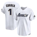 Rebec H.Astros #1 Carlos Correa Player White Throwback Cooperstown Collection Limited Stitched Jerseys