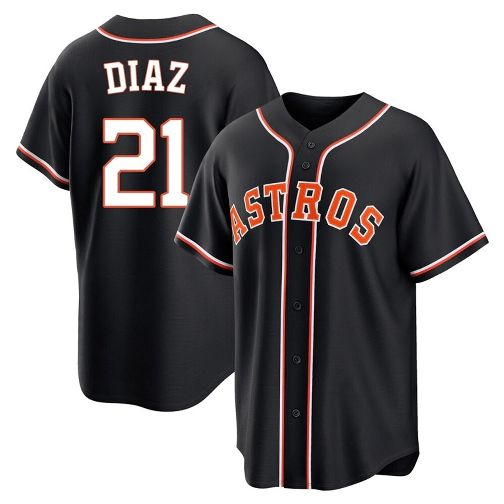 Rebec H.Astros #21 Yainer Diaz Player Black Fashion Out Home Game Stitched Jerseys
