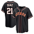 Rebec H.Astros #21 Yainer Diaz Player Black Fashion Out Home Game Stitched Jerseys