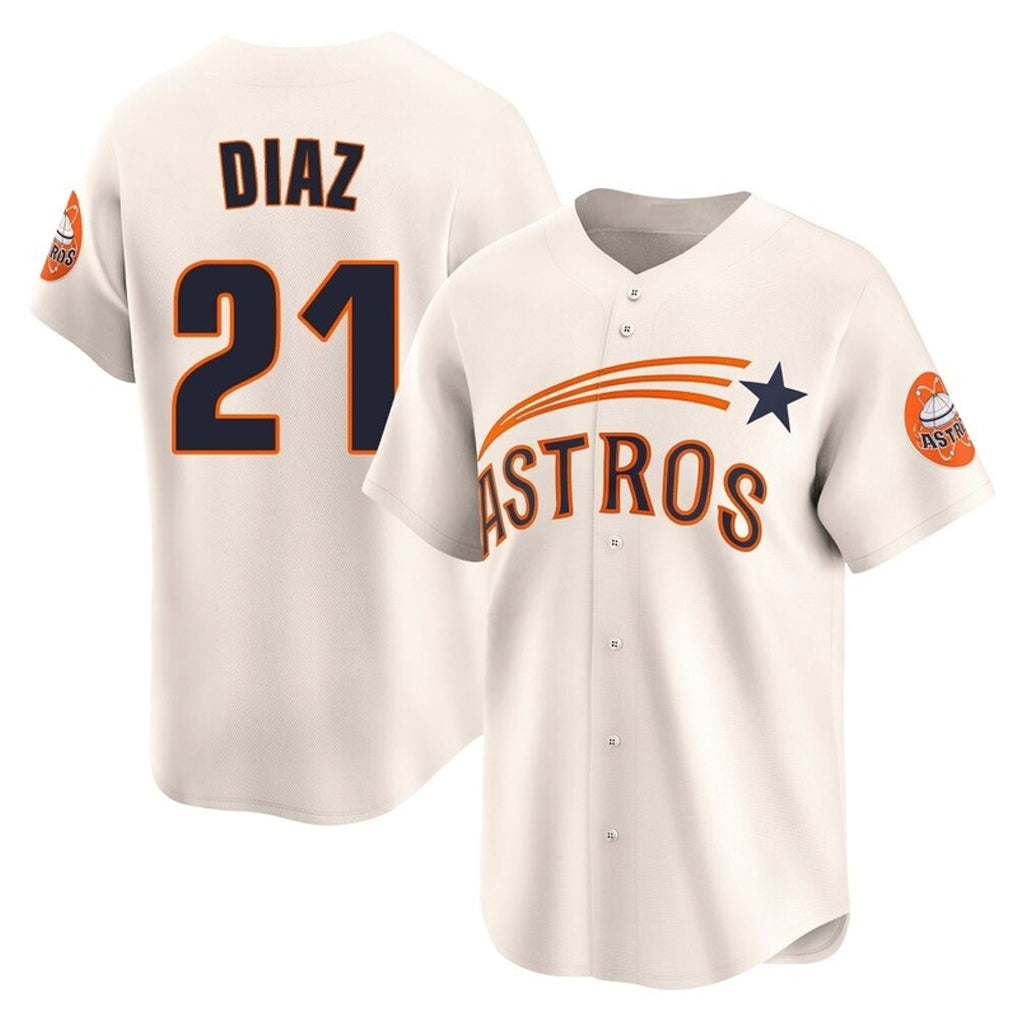 Rebec H.Astros #21 Yainer Diaz Player Cream Throwback Cooperstown Collection Limited Stitched Jerseys