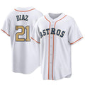Rebec H.Astros #21 Yainer Diaz Player Gold Collection Game Home Stitched Jerseys