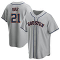 Rebec H.Astros #21 Yainer Diaz Player Gray Home Game Stitched Jerseys