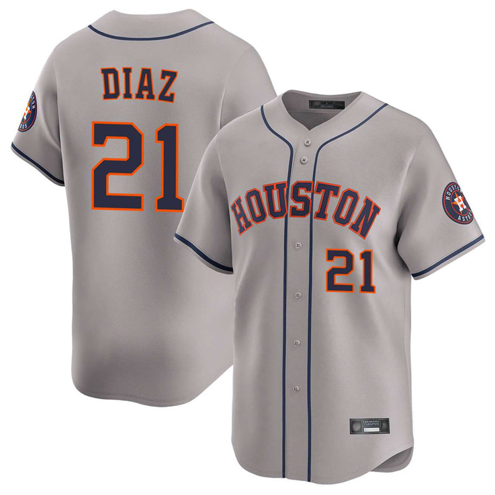 Rebec H.Astros #21 Yainer Diaz Player Gray Home Limited Stitched Jerseys