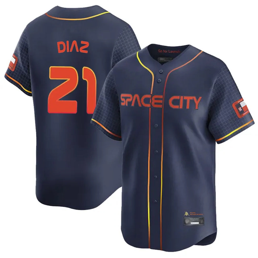 Rebec H.Astros #21 Yainer Diaz Player Navy City Connect Home Limited Stitched Jerseys