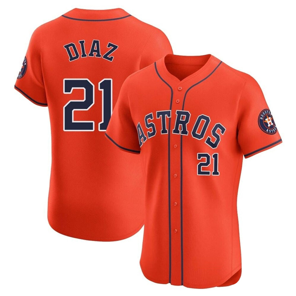 Rebec H.Astros #21 Yainer Diaz Player Orange Home Limited Elite Stitched Jerseys