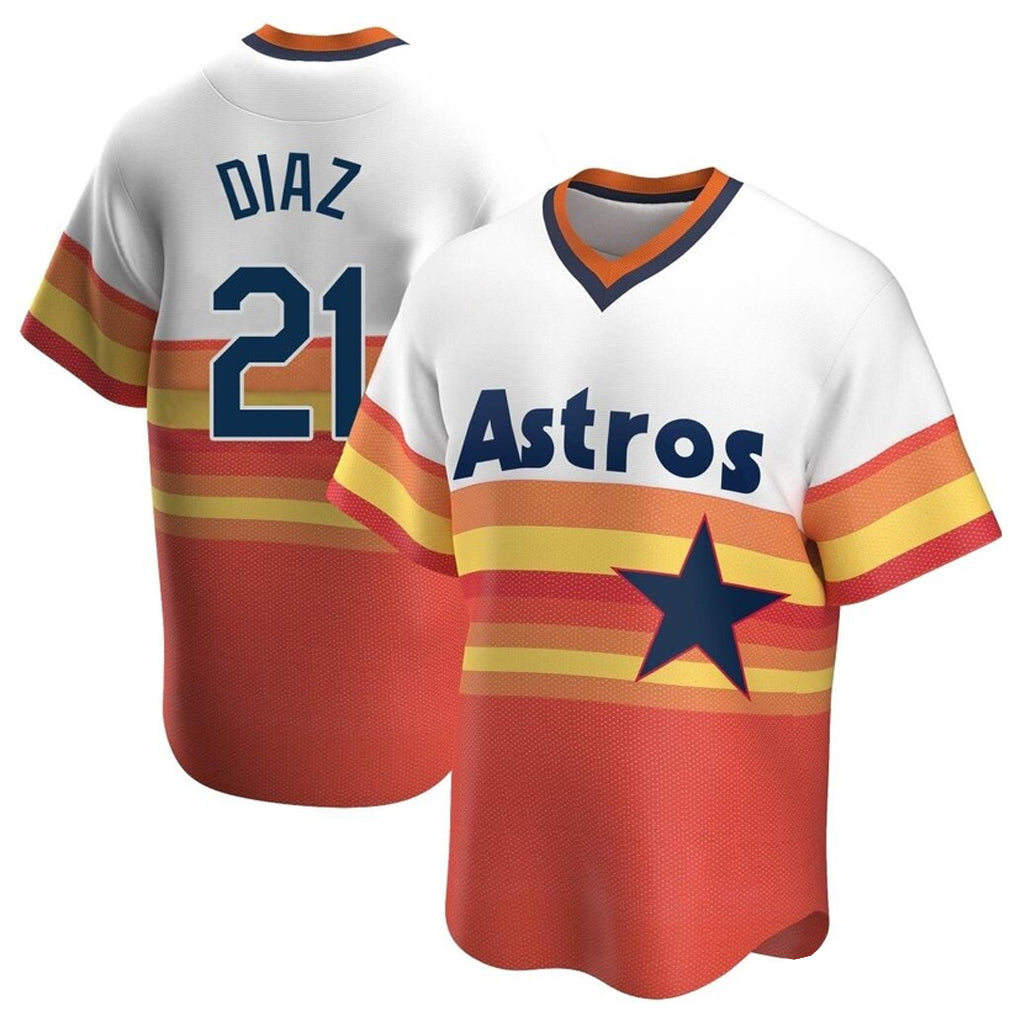 Rebec H.Astros #21 Yainer Diaz Player Rainbow Cooperstown Collection T-shirt Stitched Jerseys