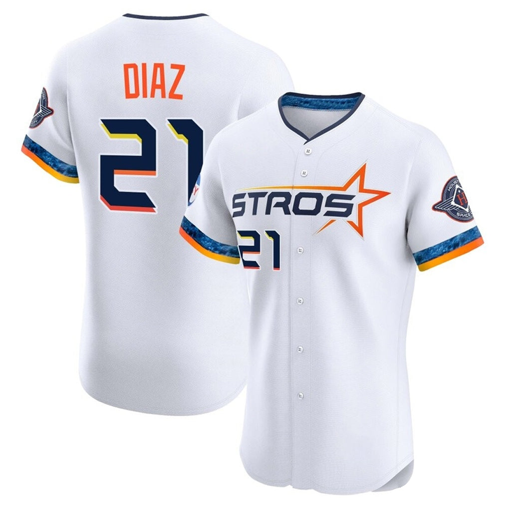 Rebec H.Astros #21 Yainer Diaz Player White City Connect Limited Elite Home Stitched Jerseys