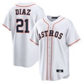 Rebec H.Astros #21 Yainer Diaz Player White Home Game Stitched Jerseys