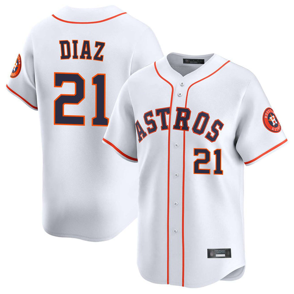 Rebec H.Astros #21 Yainer Diaz Player White Home Limited Stitched Jerseys