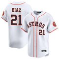 Rebec H.Astros #21 Yainer Diaz Player White Home Limited Stitched Jerseys