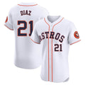 Rebec H.Astros #21 Yainer Diaz Player White Limited Elite Home Stitched Jerseys