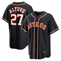 Rebec H.Astros #27 Jose Altuve Player Black Fashion Out Home Game Stitched Jerseys