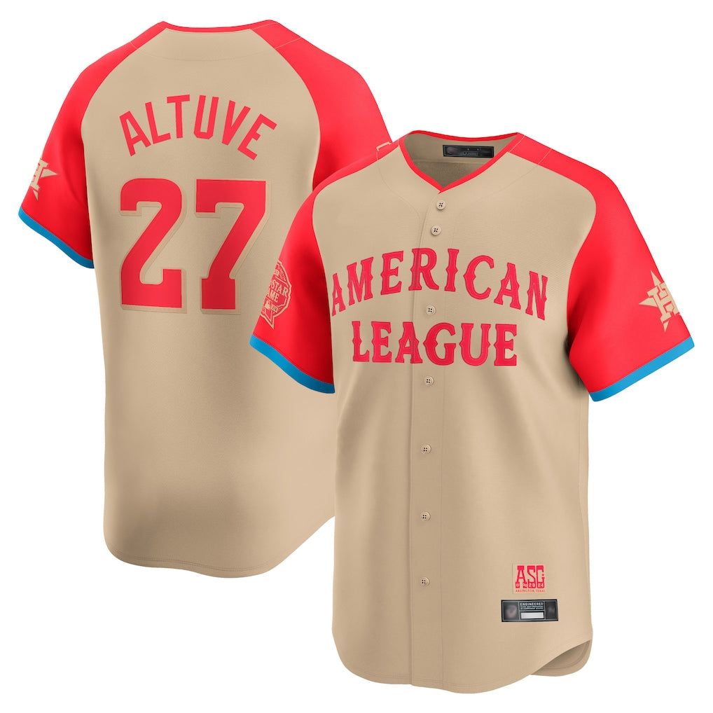 Rebec H.Astros #27 Jose Altuve Player Cream American League All-Star Game Limited Stitched Jerseys