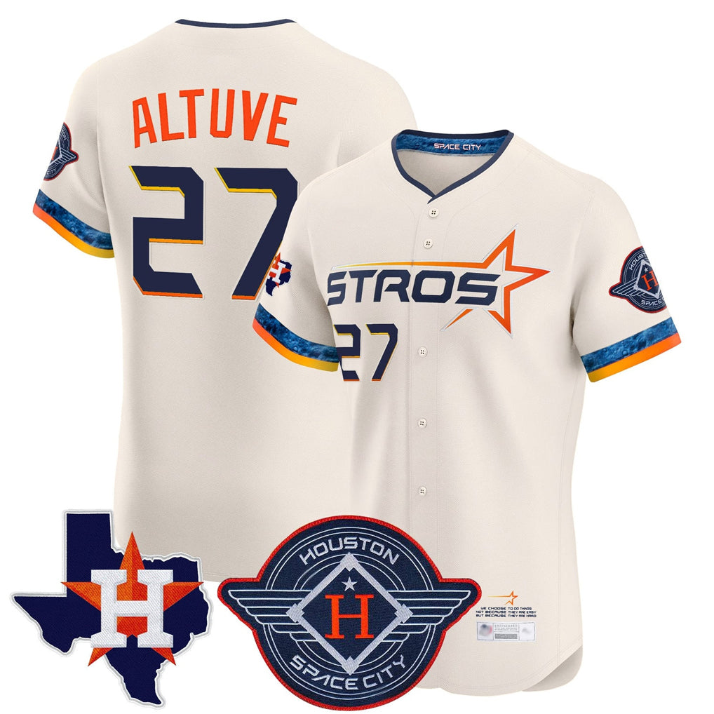 Rebec H.Astros #27 Jose Altuve Player Cream City Connect Texas Patch Vapor Premier Limited Elite Home Stitched Jerseys