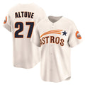Rebec H.Astros #27 Jose Altuve Player Cream Throwback Cooperstown Collection Limited Stitched Jerseys