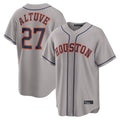 Rebec H.Astros #27 Jose Altuve Player Gray Home Game Stitched Jerseys